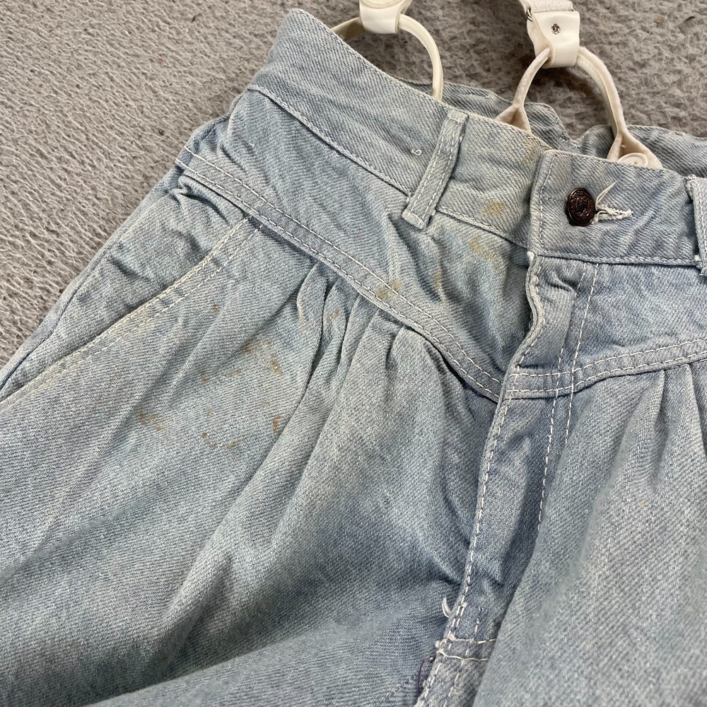 Vintage 70s Womens Pleated Jeans Suspender High Waist Fits 26x28 USA RARE *Read - Picture 9 of 15